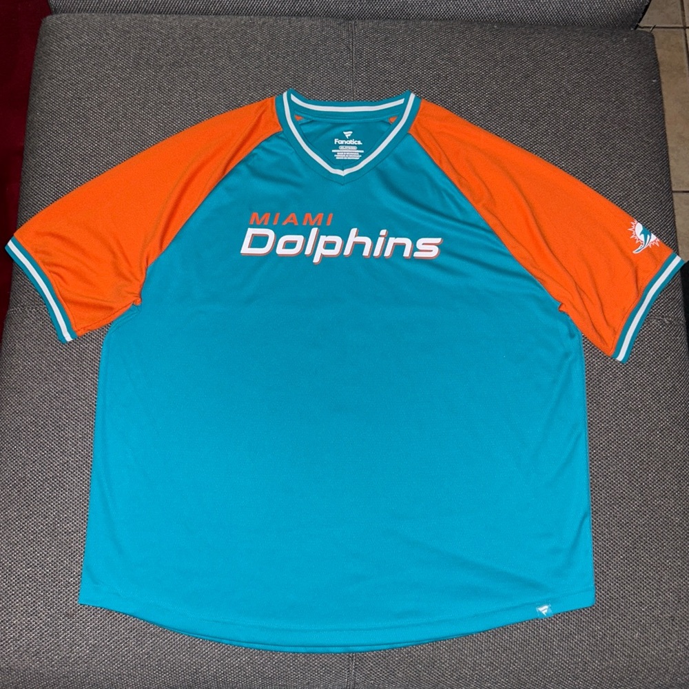 Miami Dolphins Teal and Orange Jersey Shirt Men's